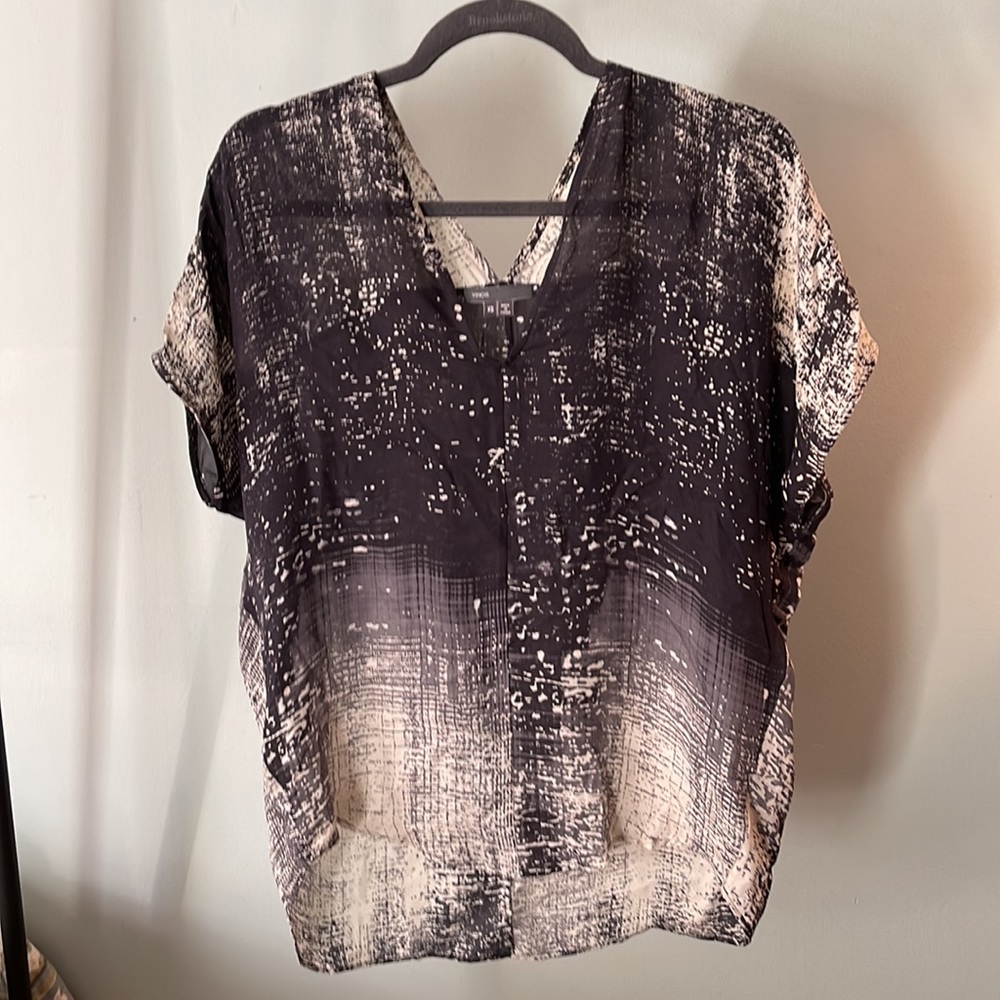 Vince Silk Printed Blouse XS